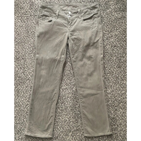 💎AEO Women’s Green Artist Cropped Pants, 90s, Y2K, Stretch, Spring. Size 0 - Picture 1 of 9